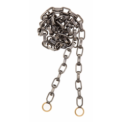 Curled up blackened silver necklace with yellow gold loops