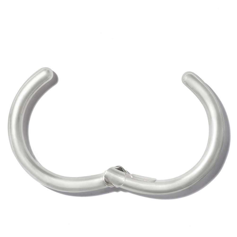 Sterling silver hinged cuff bracelet open wide