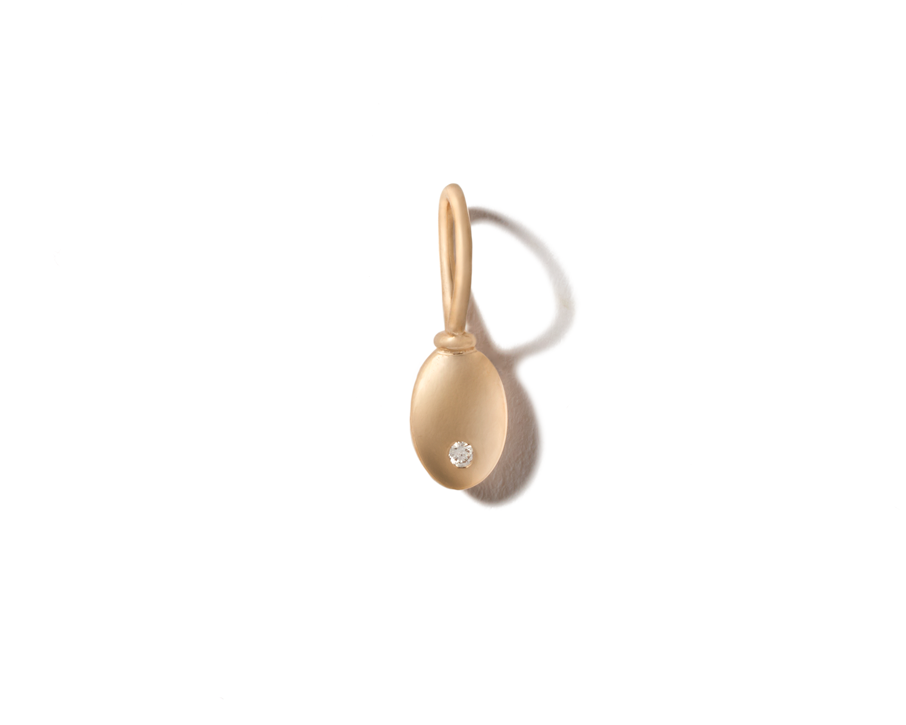 Oval tiny gold necklace charm