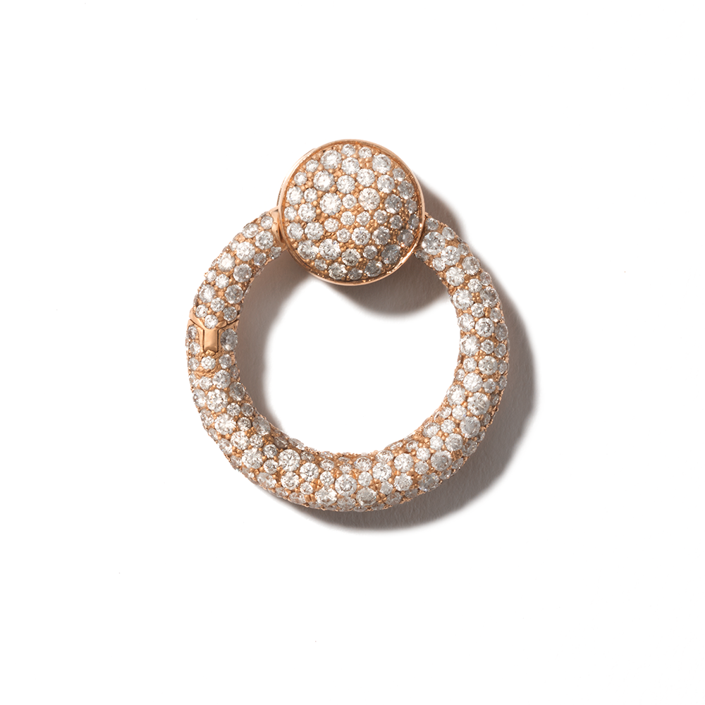 Rose gold diamond studded pendant with closed clasp