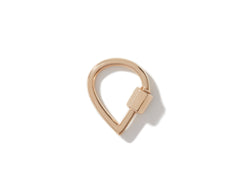 Upside down rose gold small drop lock charm with closed clasp
