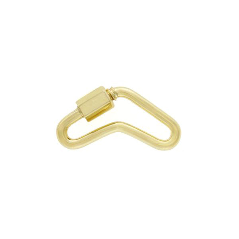 Green gold boomerang lock charm with closed clasp