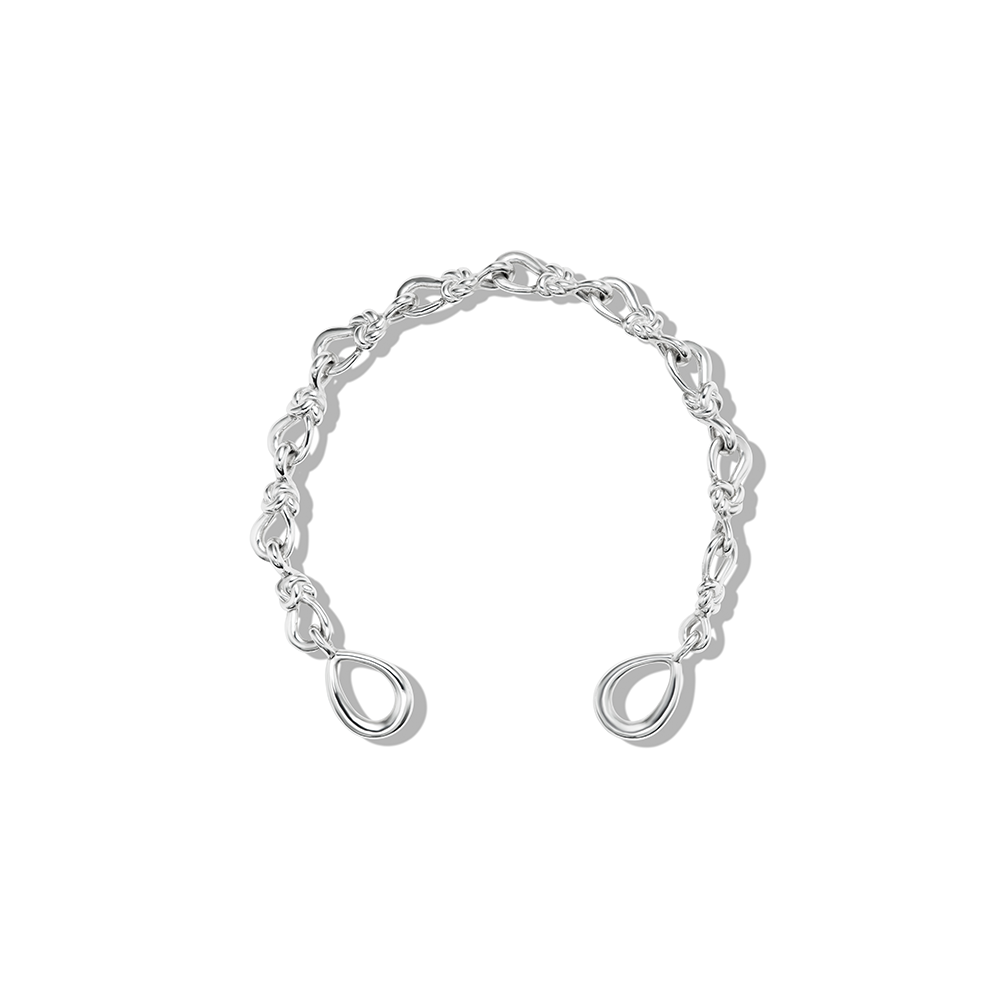 Large True Lover's Knot Handmade Bracelet Chain in Silver – Marla