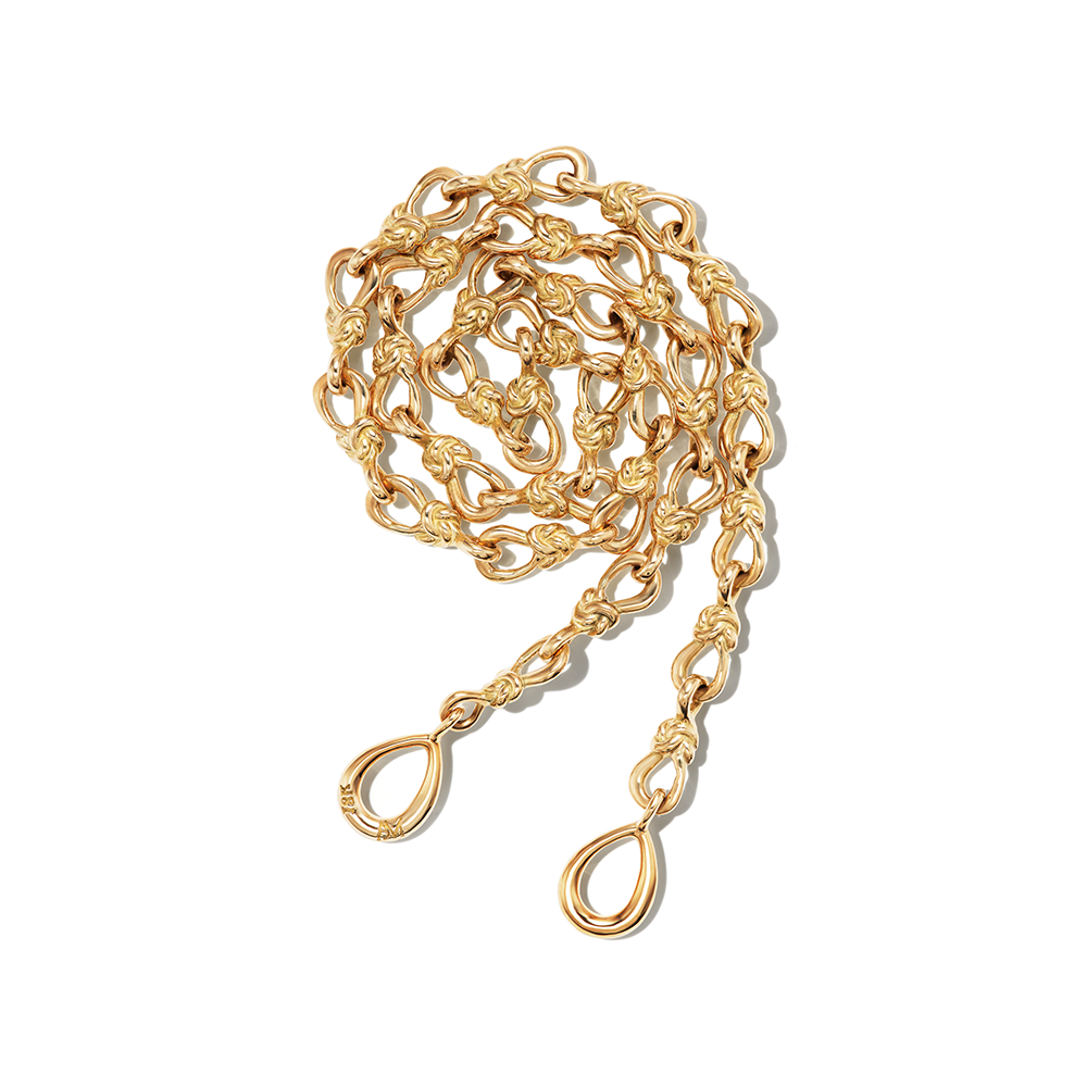 Curled up gold chunky knot chain