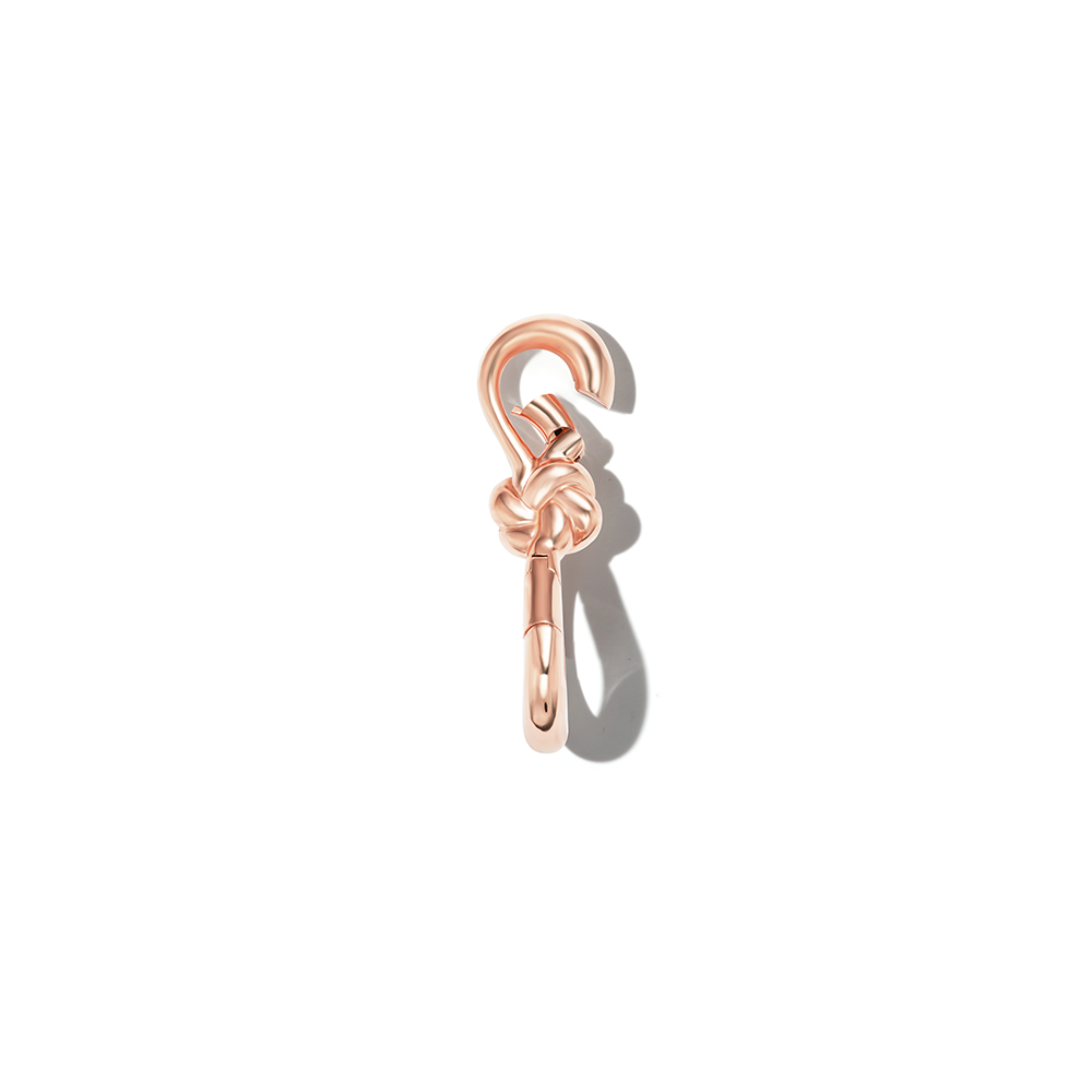 Rose gold love knot charm with open top clasp