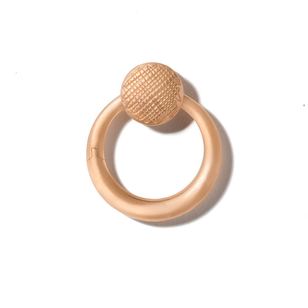 Rose gold circle charm with closed clasp
