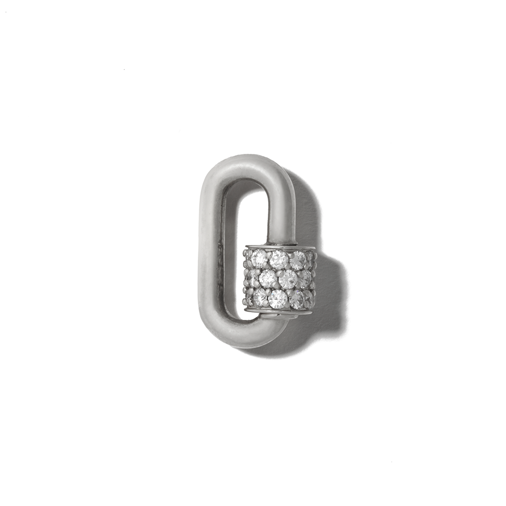 Silver diamond lock 