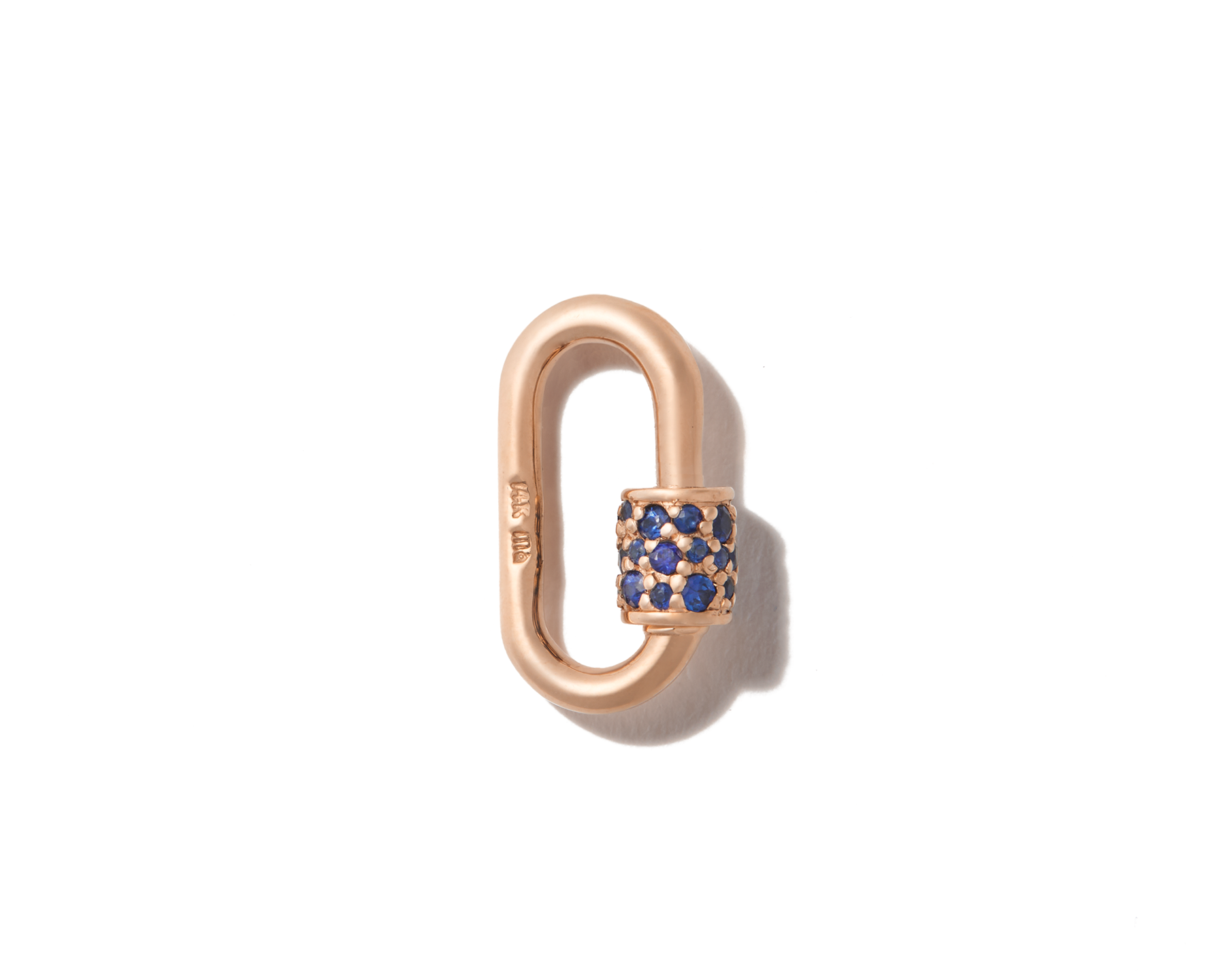 Rose gold sapphire gold charm with closed clasp
