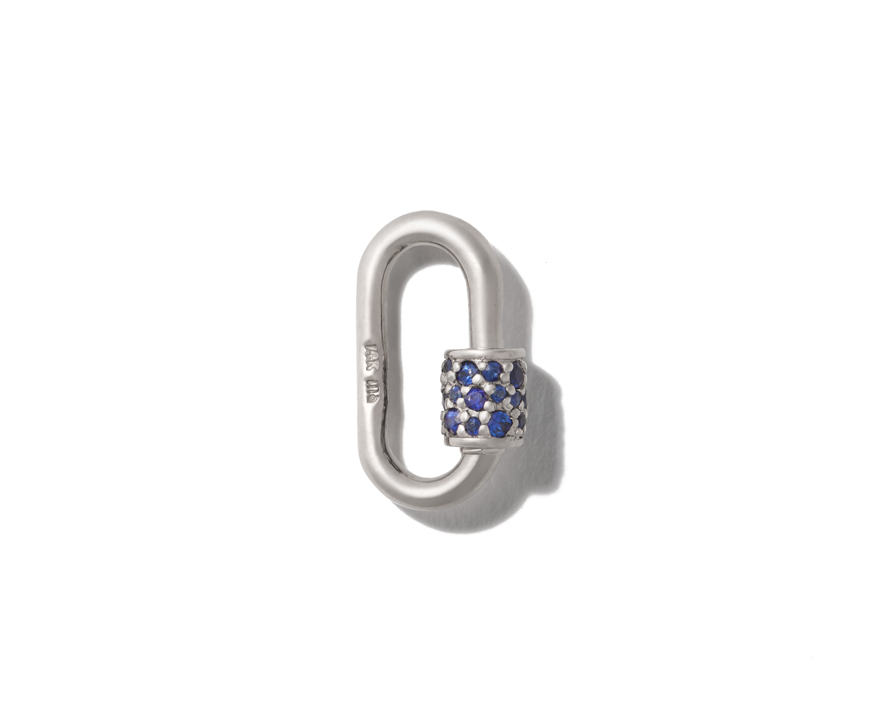 Silver blue sapphire charm with closed clasp