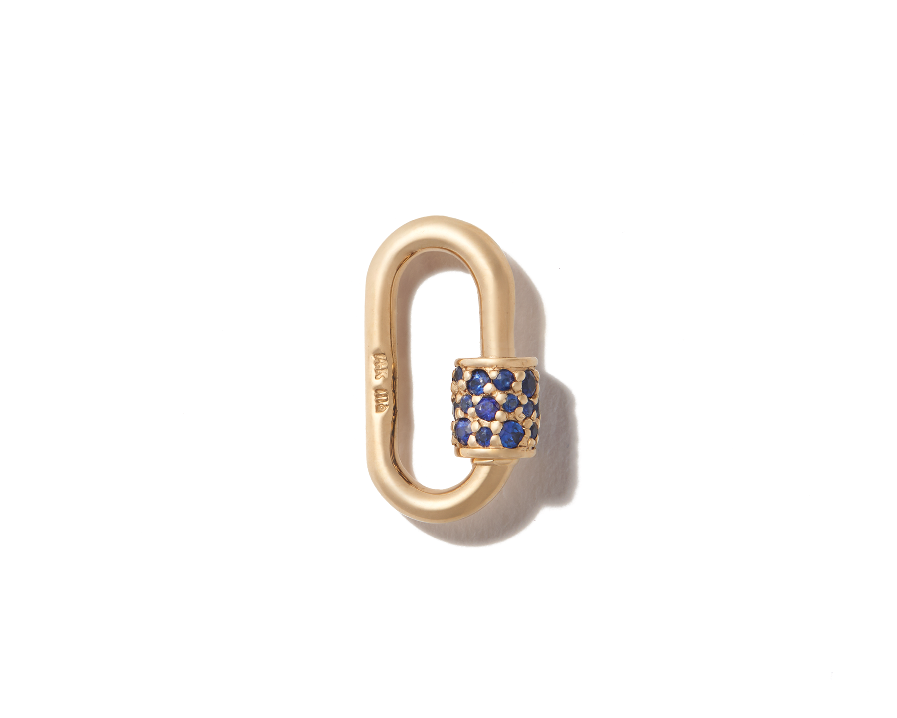 Yellow gold sapphire gold charm with closed clasp