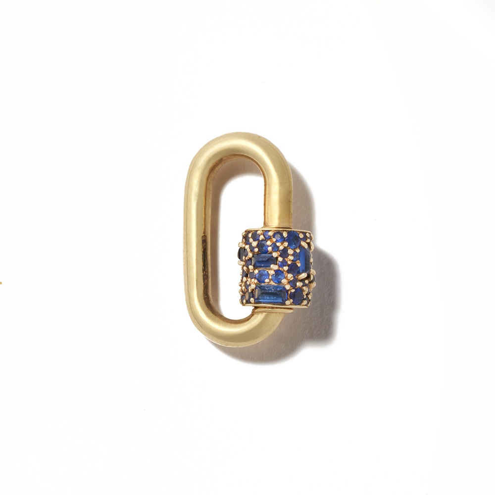 Stoned Chubby Medium Lock with Blue Sapphire