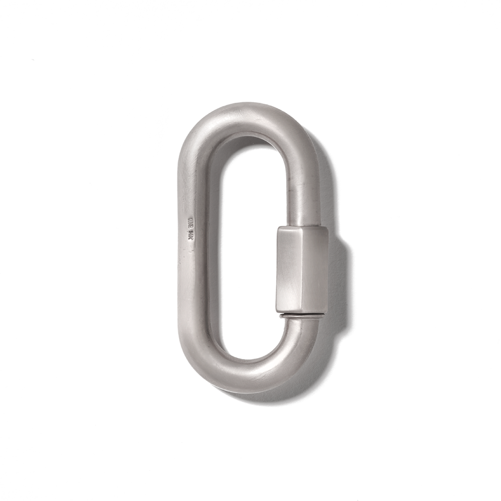 Silver mega lock charm with closed clasp
