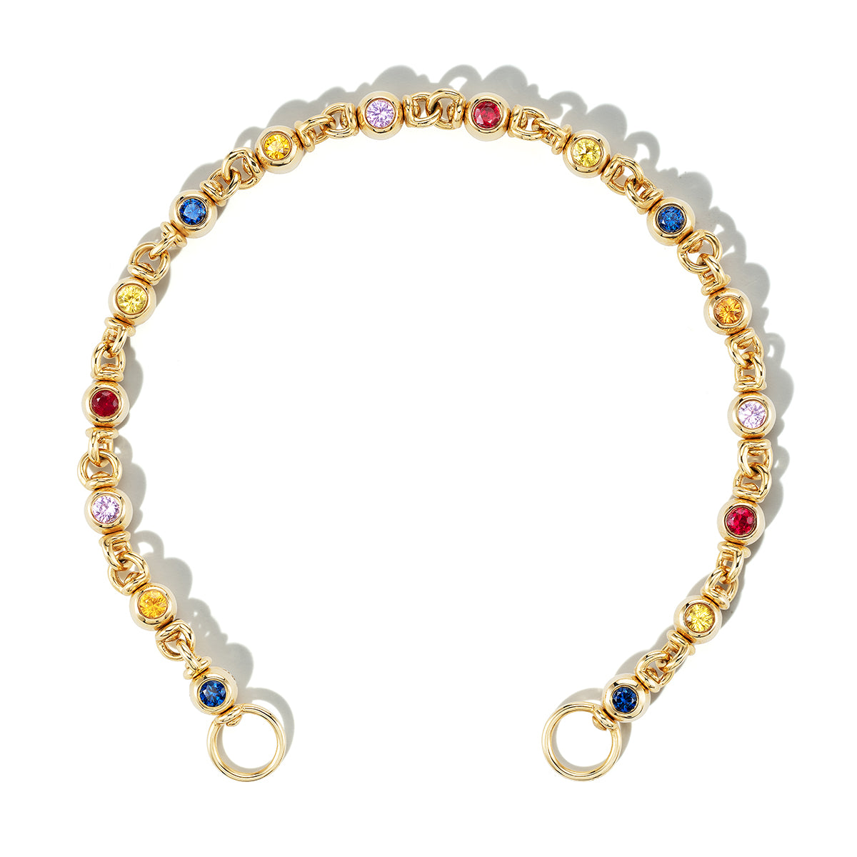 Small Mixed Sapphire Rolling Can Chain Bracelet – Marla Aaron