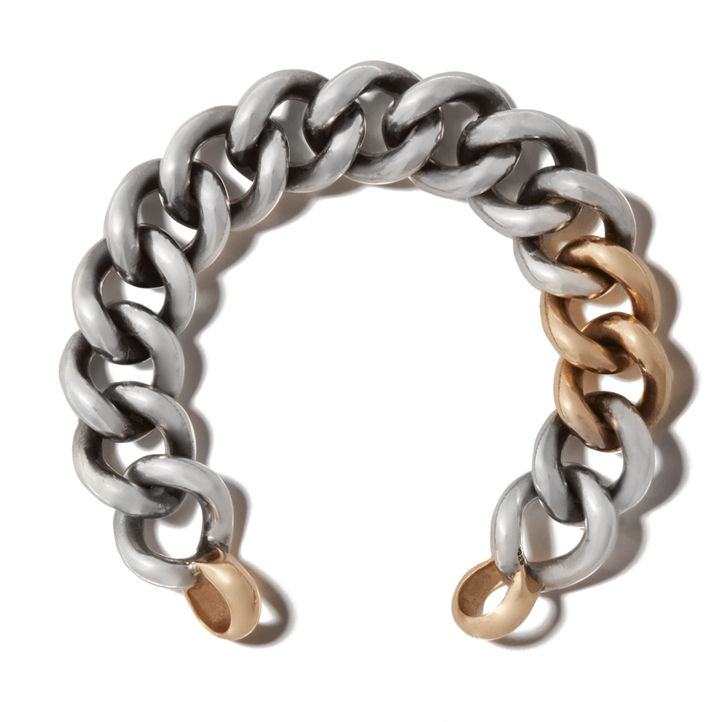 Mega Curb Chain with Gold Links Bracelet – Marla Aaron