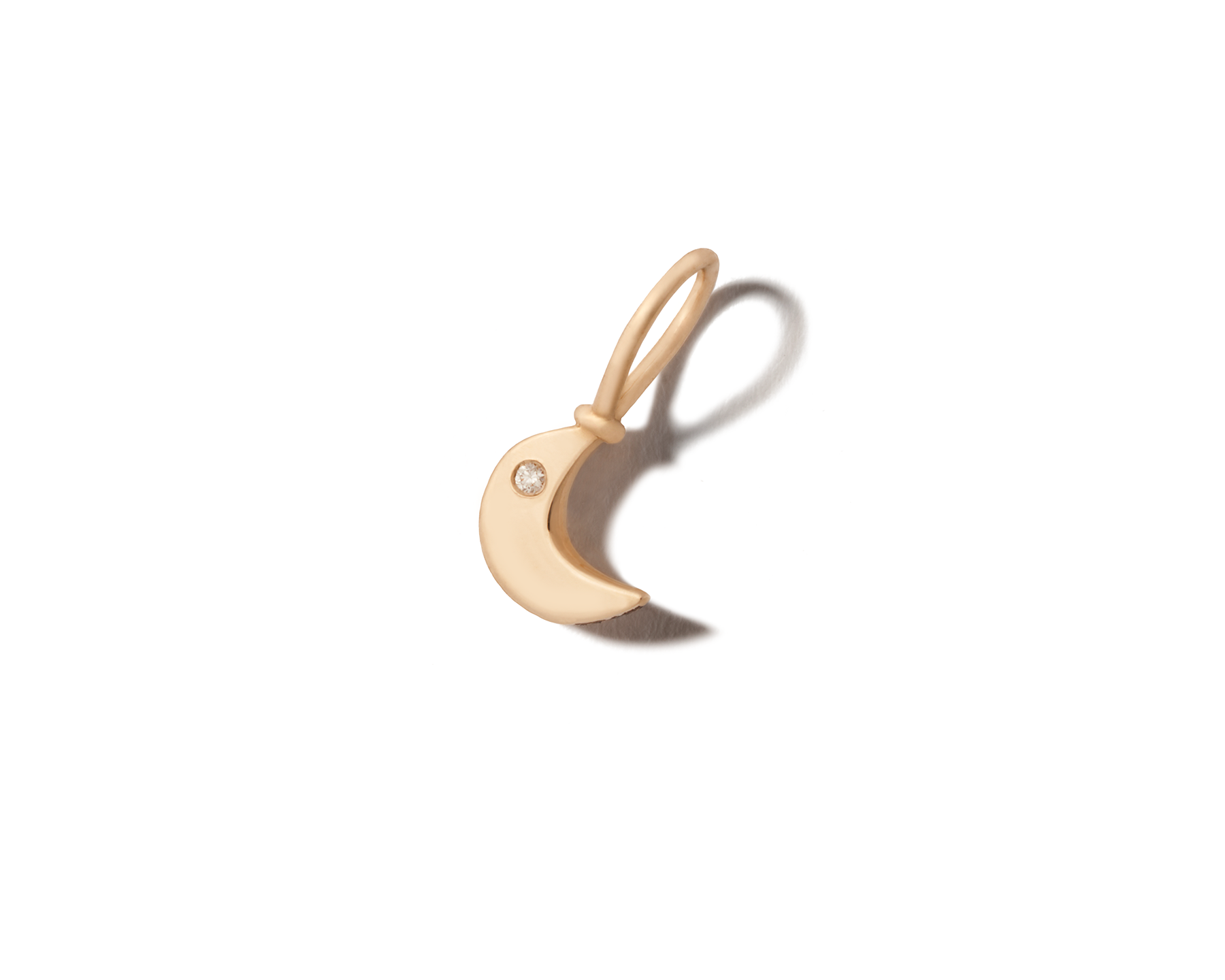 crescent moon tiny gold necklace charm