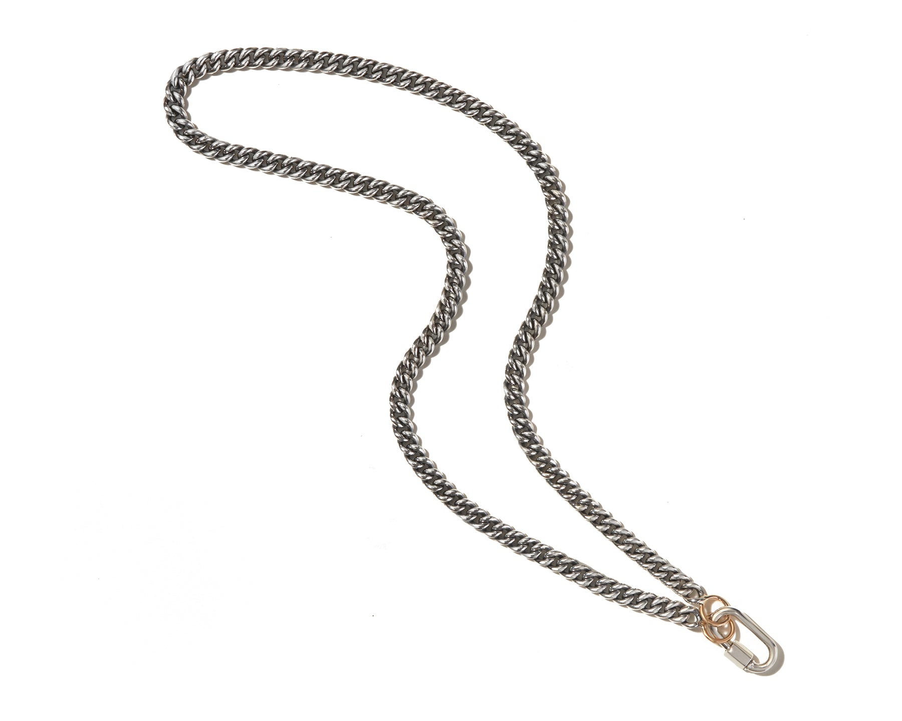 Silver Babylock on Silver Heavy Curb Chain Necklace