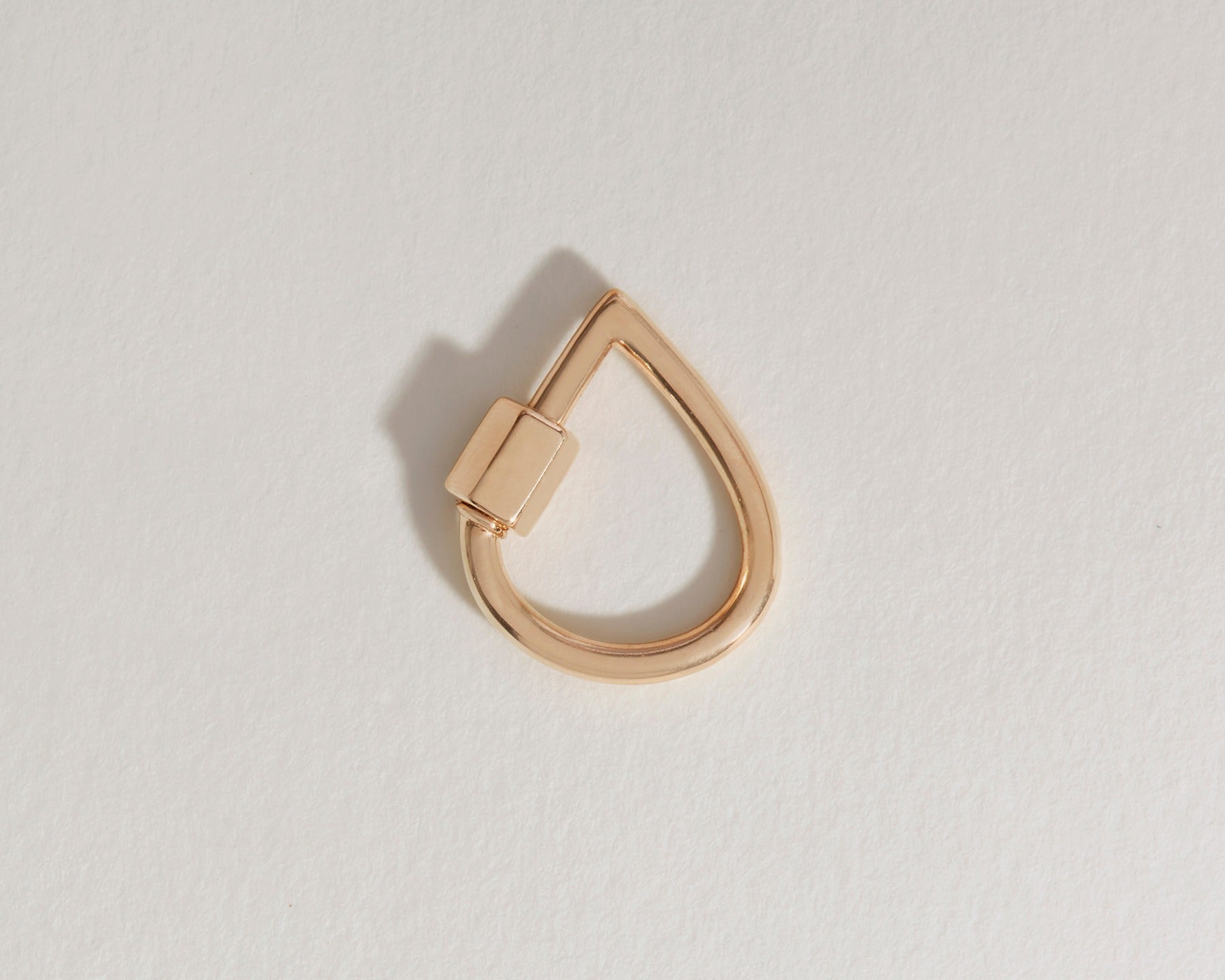Rose gold small teardrop charm with closed clasp
