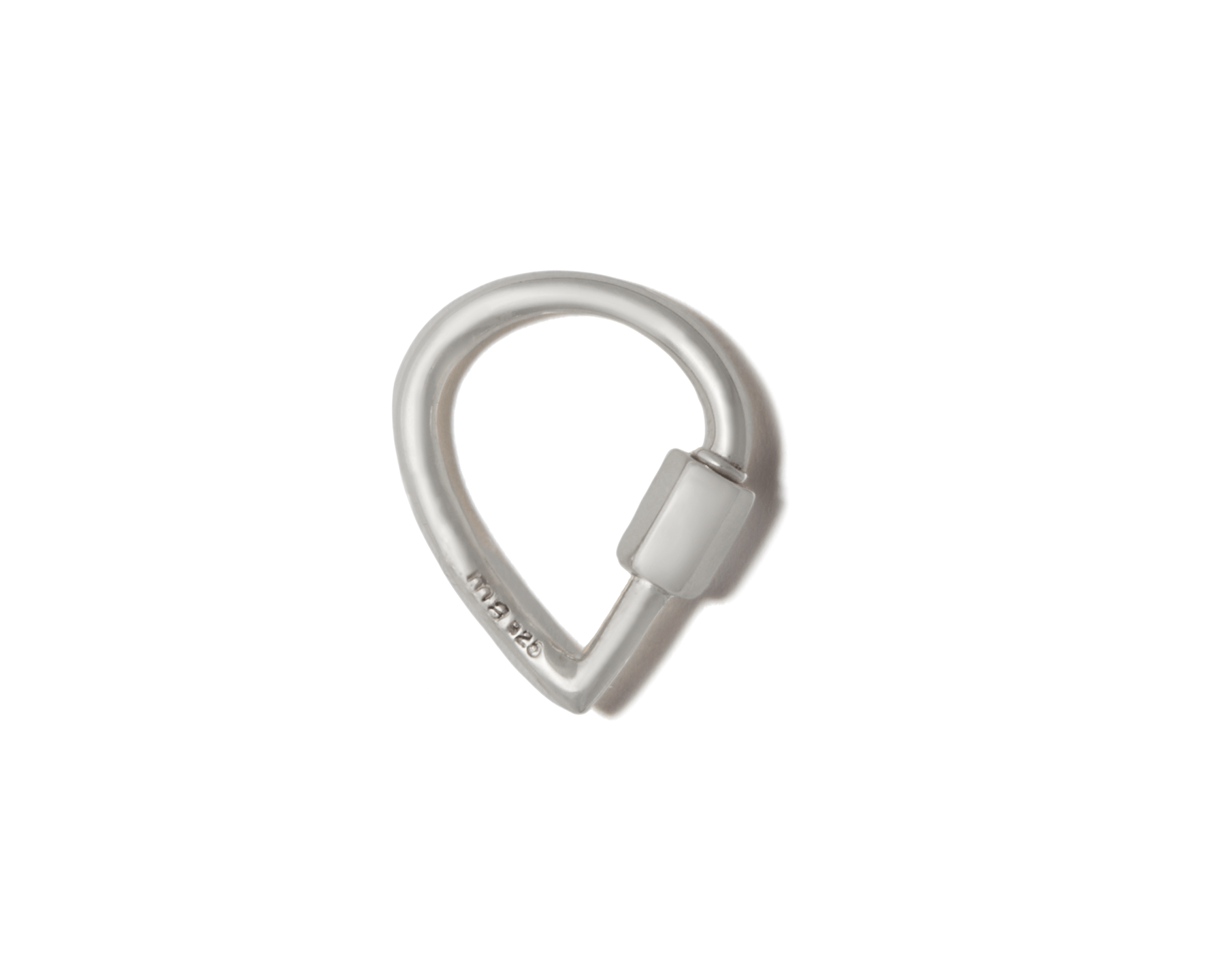 Thick small silver drop charm with closed clasp