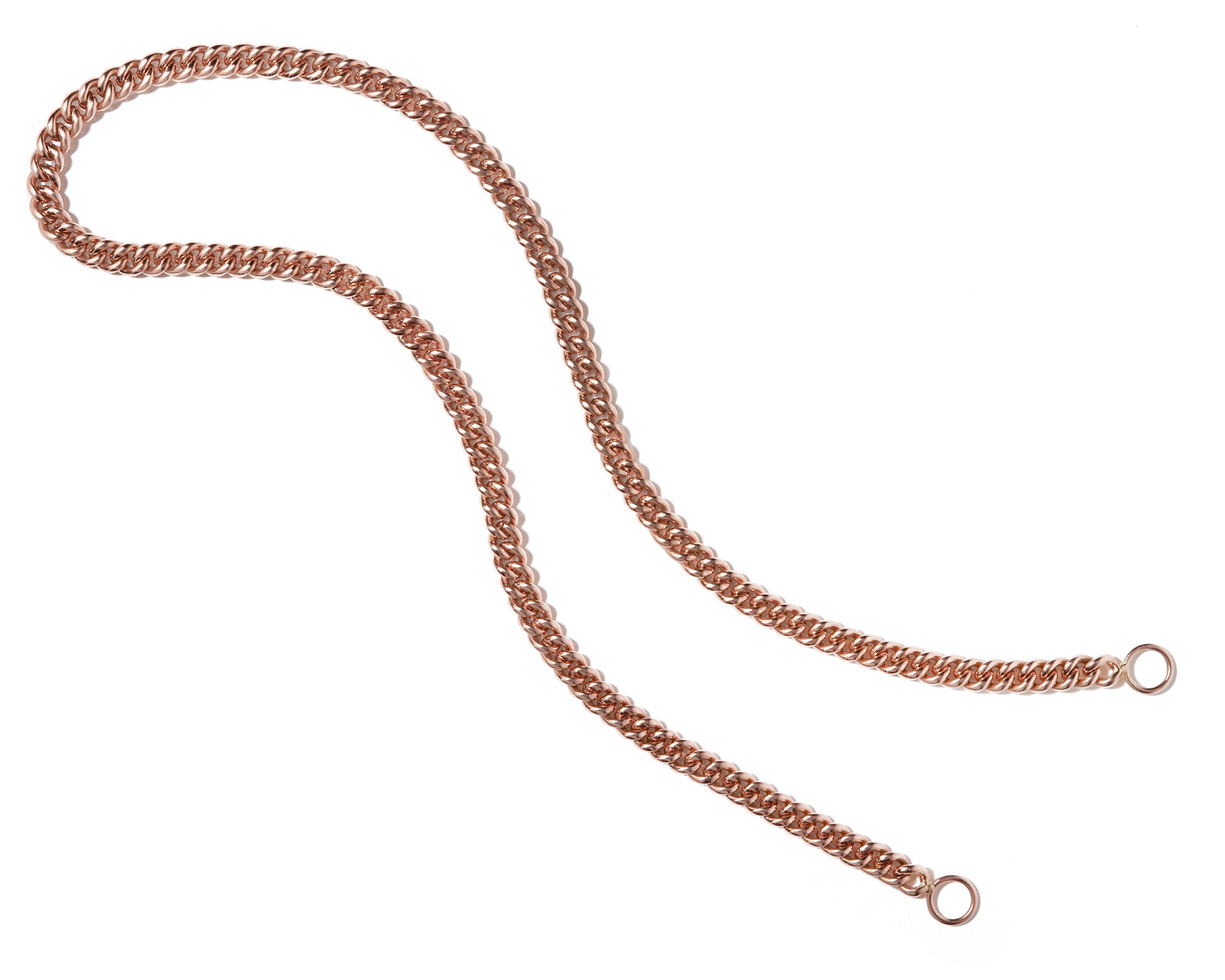 Rose gold heavy curb chain necklace
