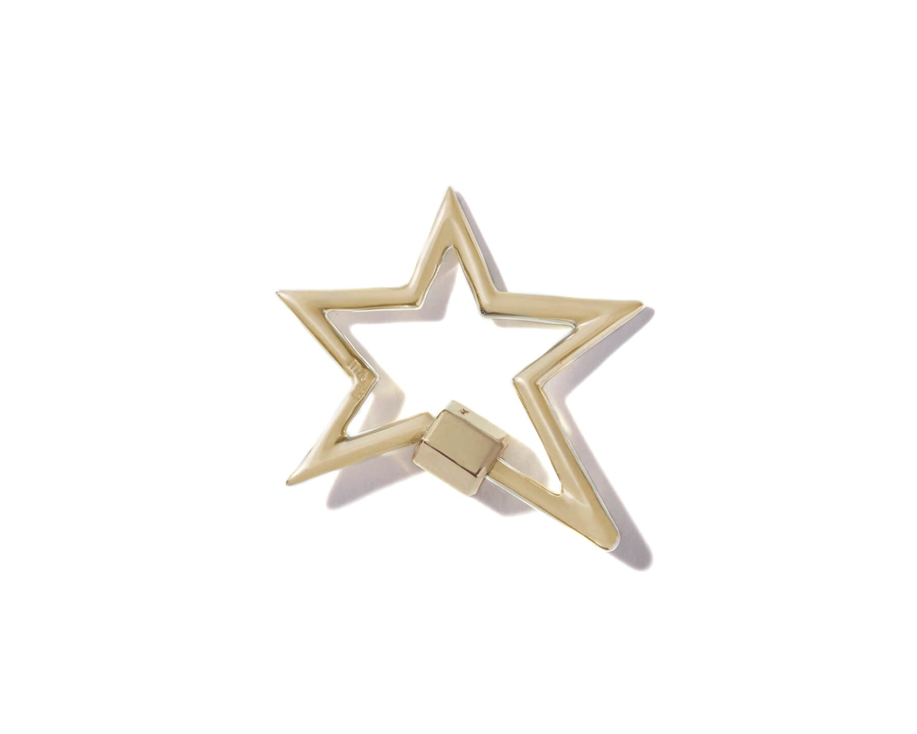 Yellow gold large star charm with closed clasp