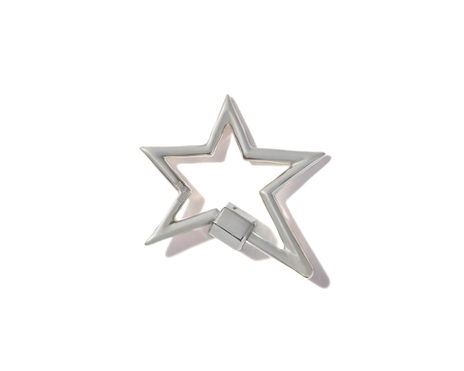 Silver large star charm with closed clasp