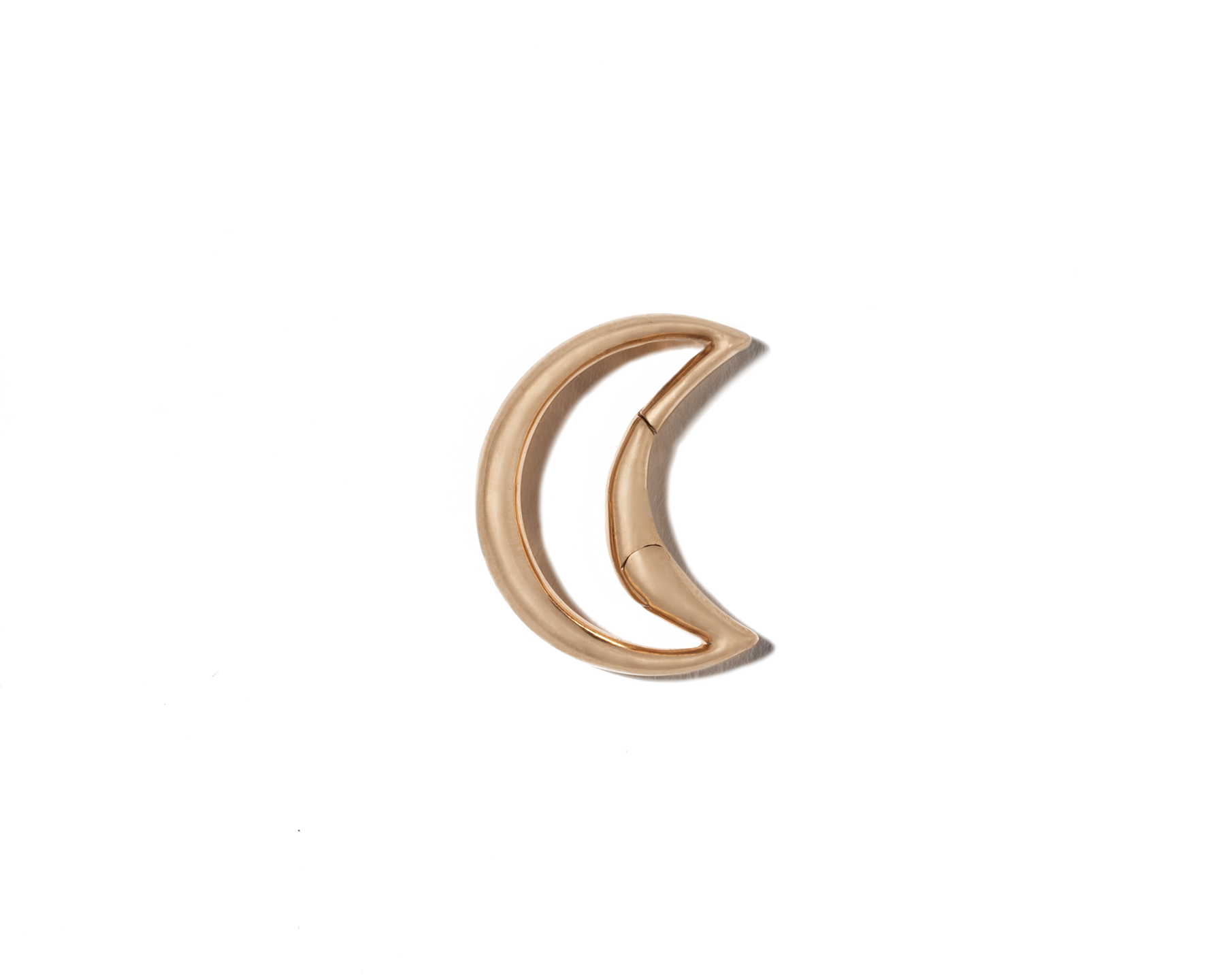 Rose gold moon charm with closed clasp