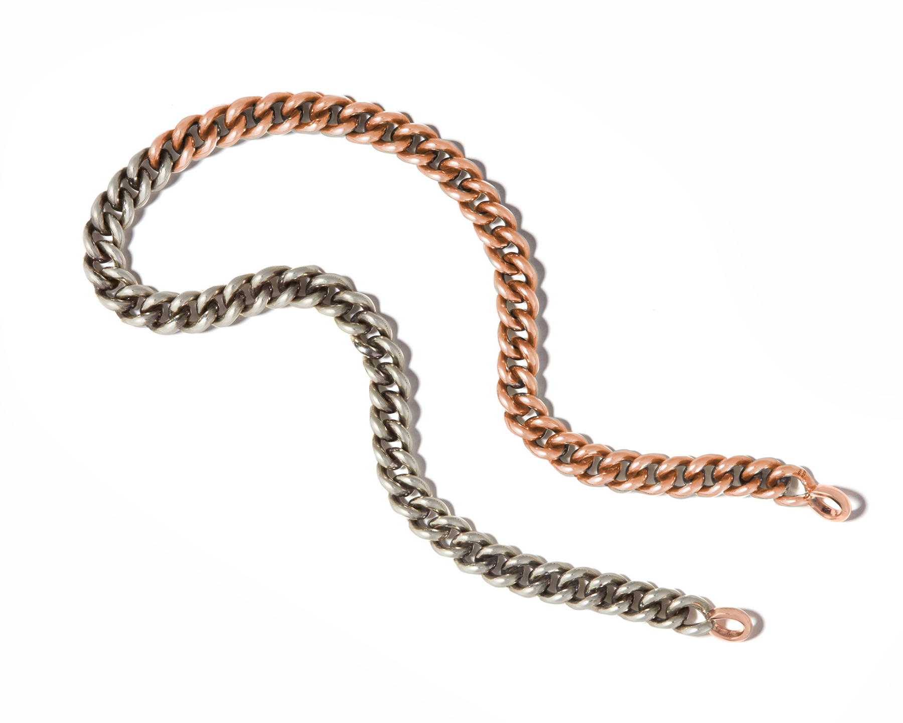 MiniMega Curb Half and Half Necklace