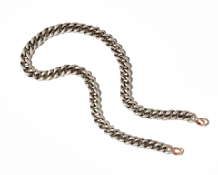 Big curb chain necklace with rose gold loops