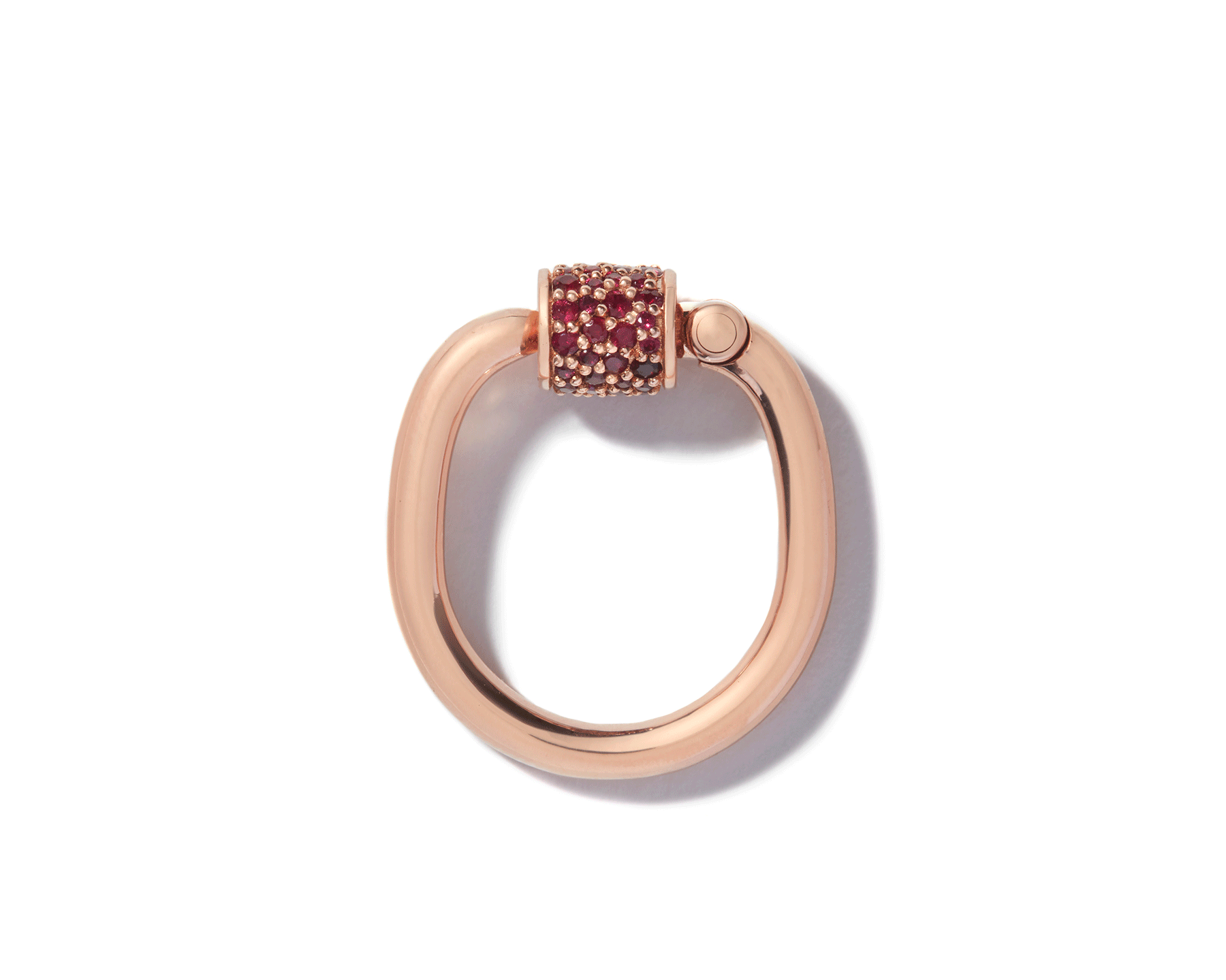 Rose gold stone lock ring with trundle lock 