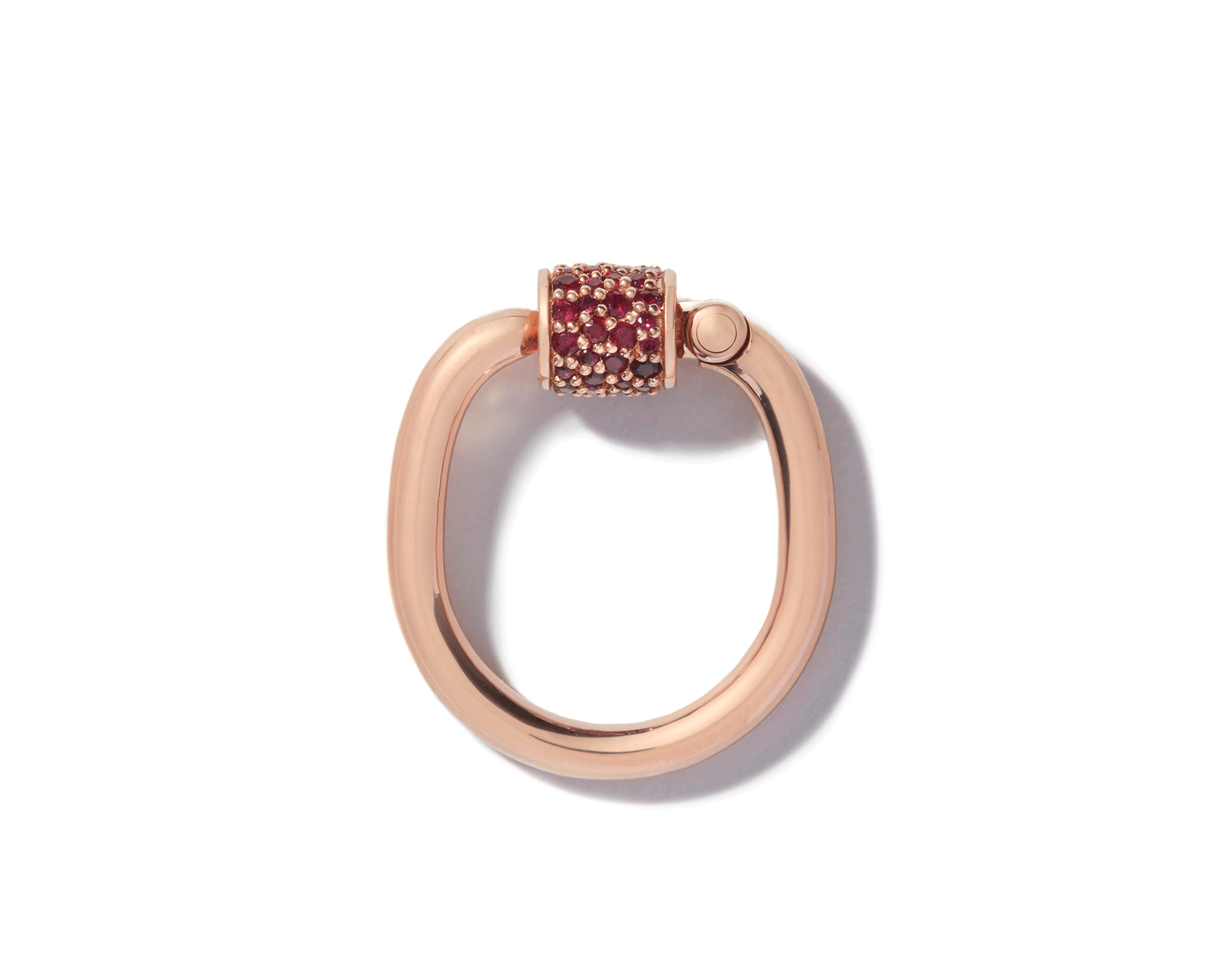 Rose gold stone lock ring with trundle lock