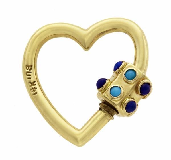 Stoned Heartlock with Turquoise and Lapis