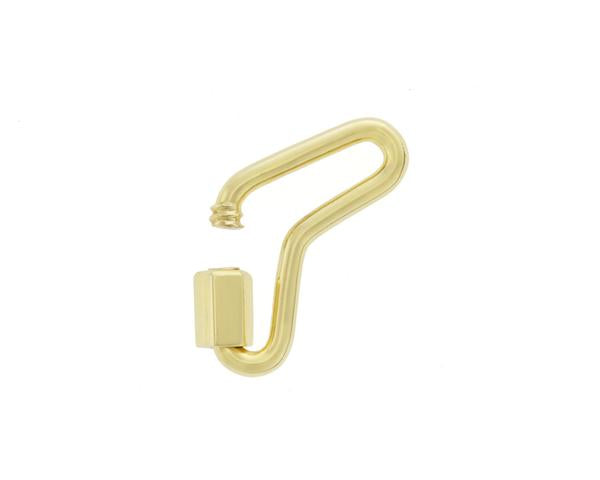 Green gold boomerang necklace charm with open clasp