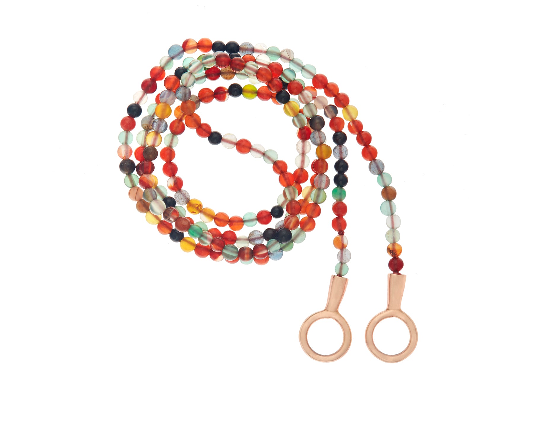 Curled up agate bead necklace