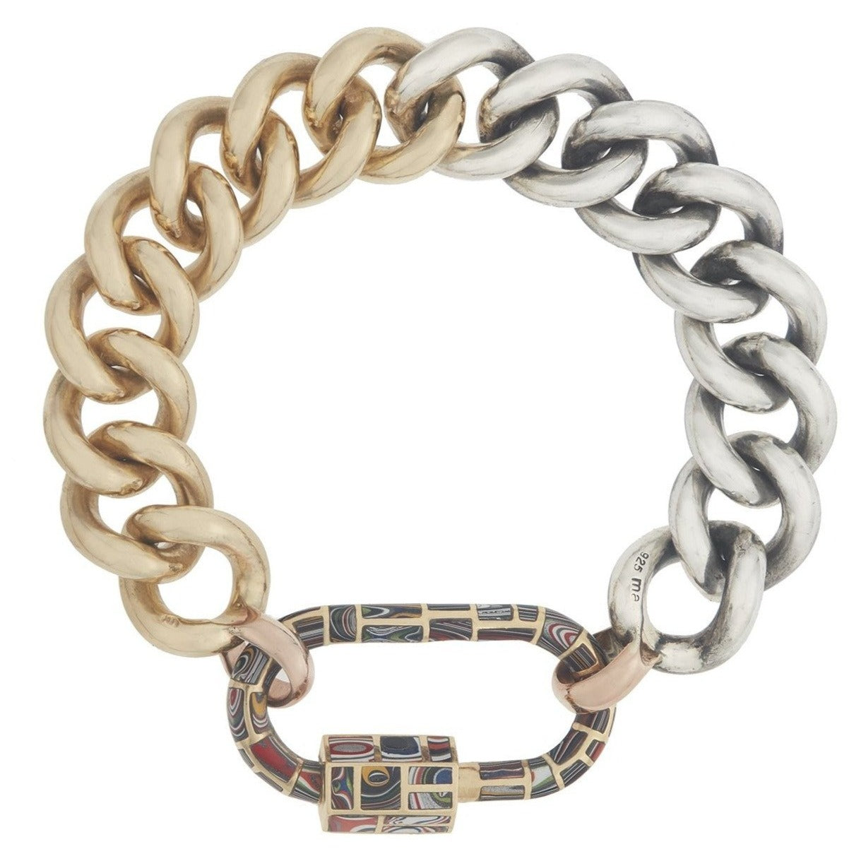 Silver Gold Fordite Bracelet Marla Aaron - Main Image