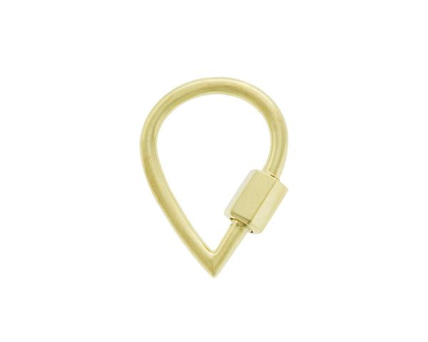 Green gold teardrop charm with closed clasp