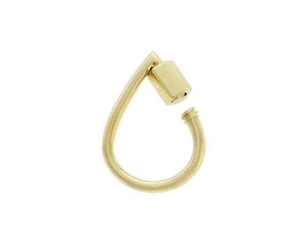 Green gold teardrop charm with open clasp
