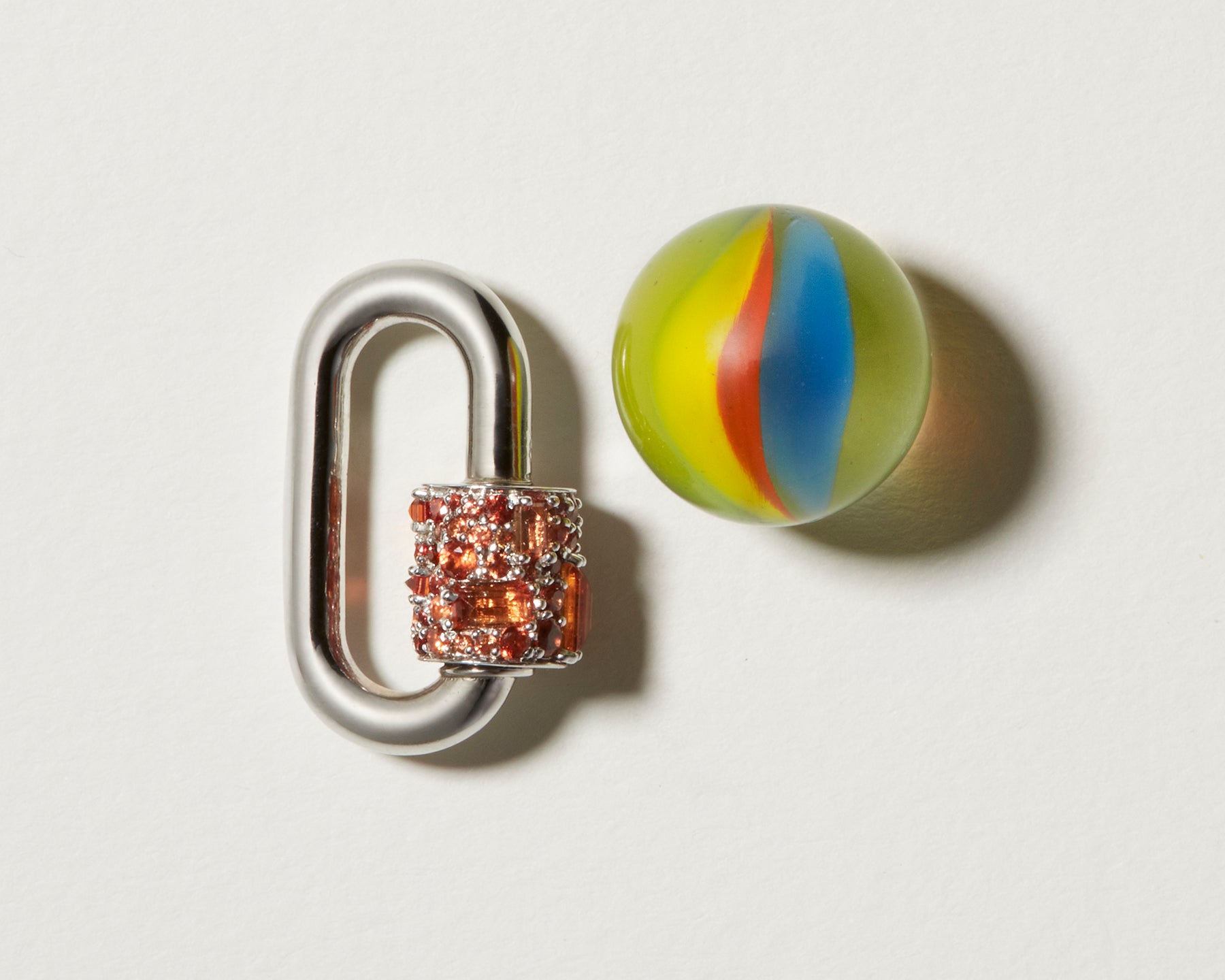 Stoned Chubby Medium Lock with Orange Sapphire