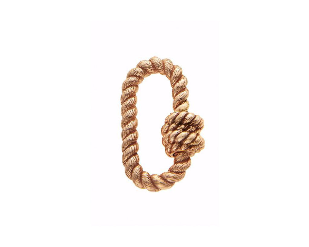 Rose gold twist lock against white backdrop