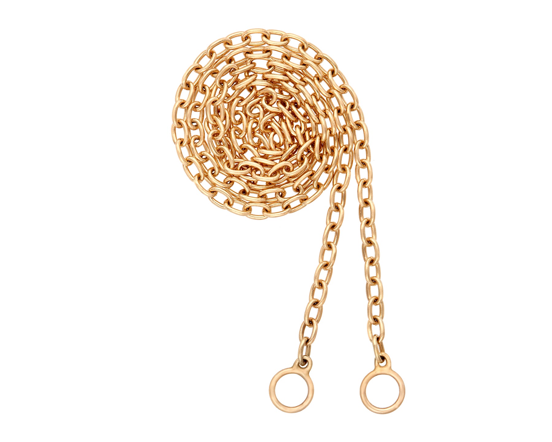 Curled up gold pulley chain