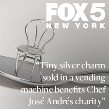 Tiny silver charm sold in a vending machine benefits Chef José Andrés food charity