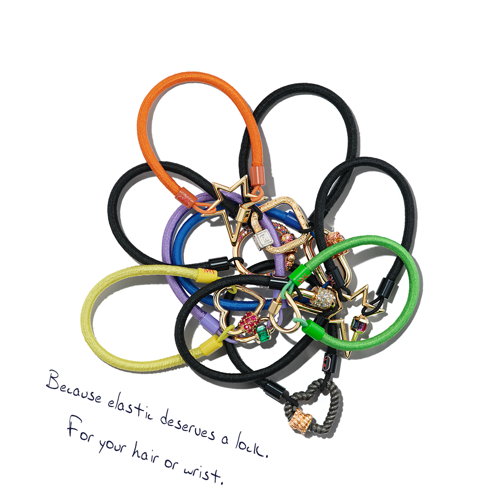 Throw your hair up. Stick it on your wrist. You needed Thingys.