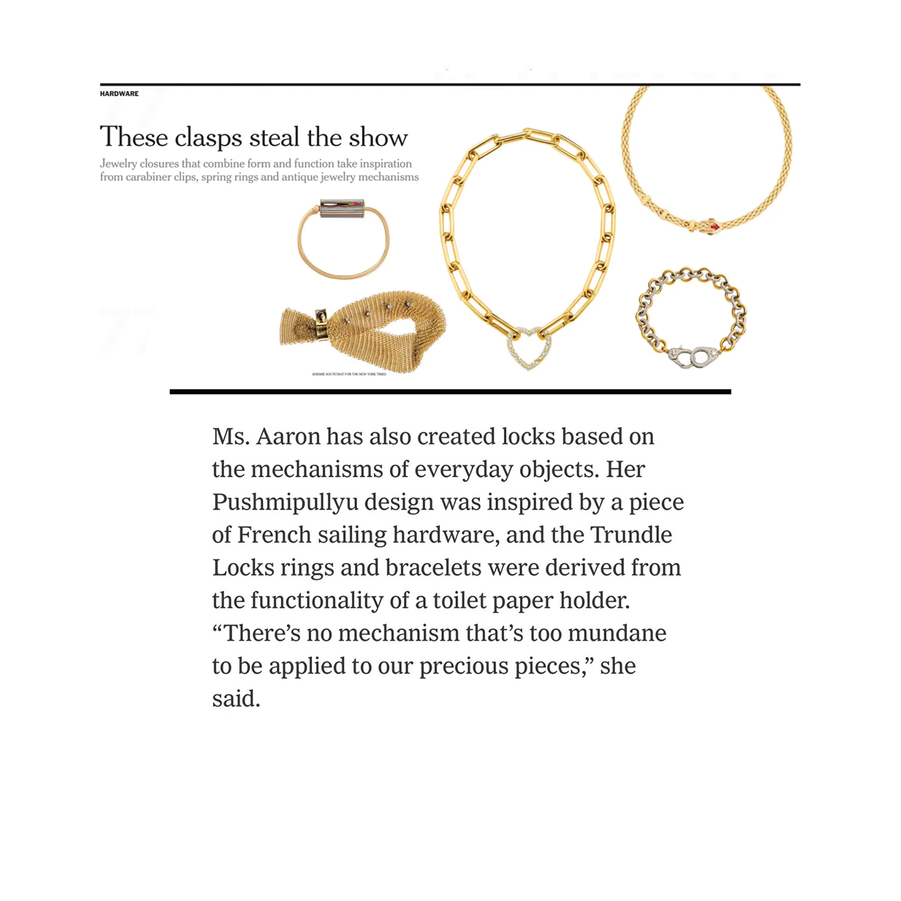 Clasps Take a Starring Role in Some Jewelry Designs