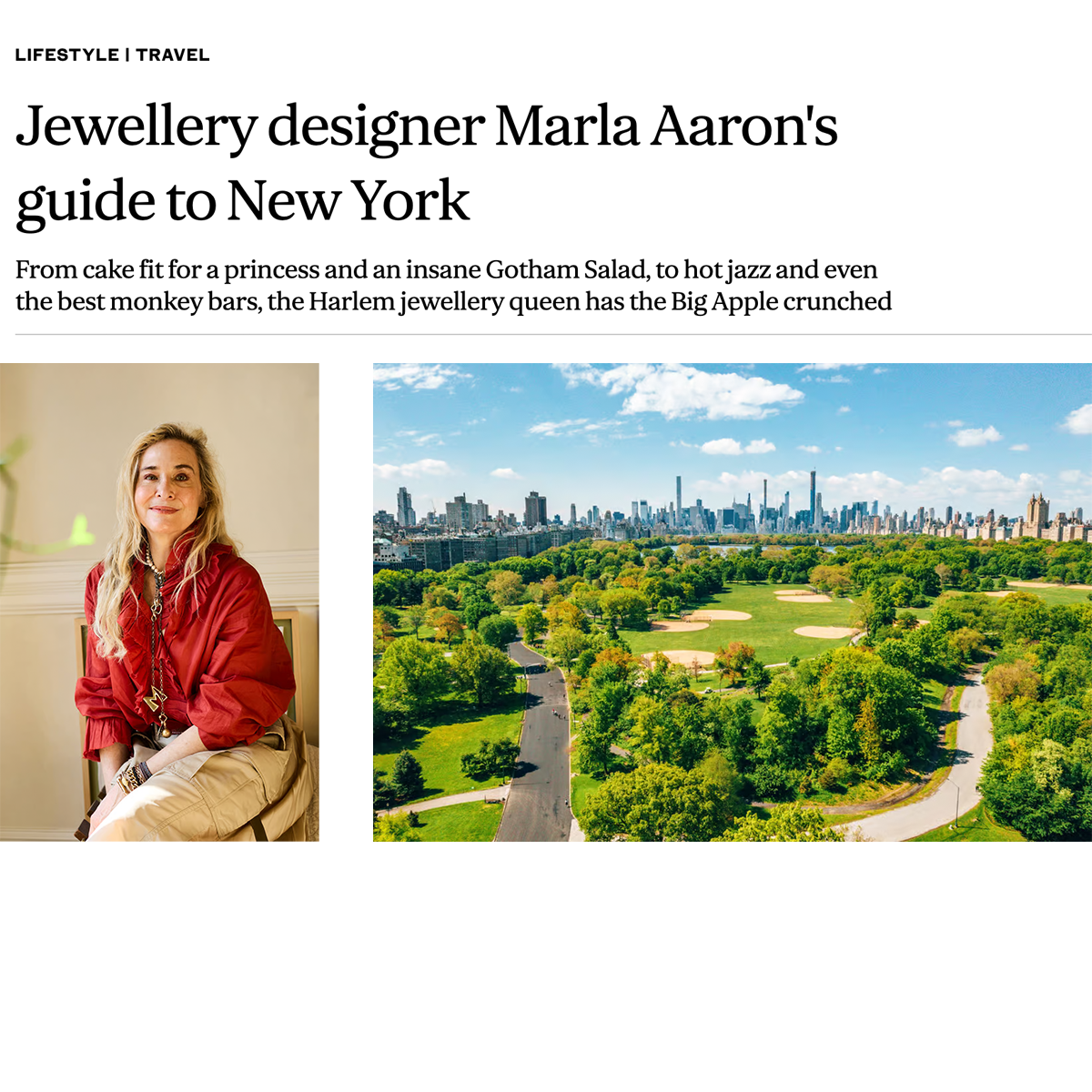 Jewellery designer Marla Aaron's guide to New York
