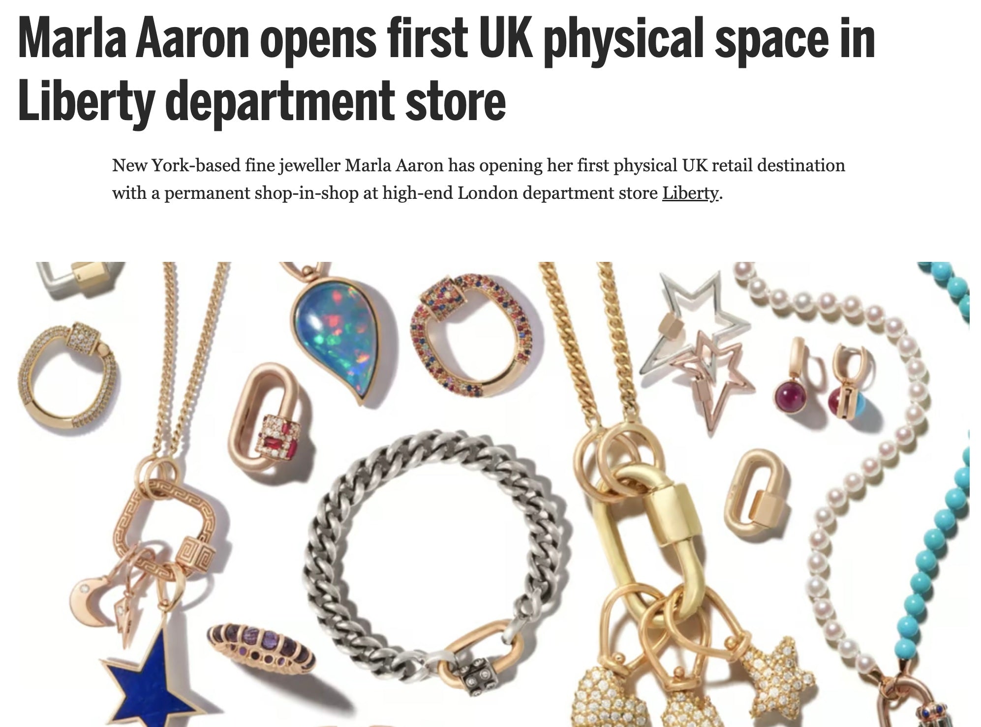 Marla Aaron opens first UK physical space in Liberty department store