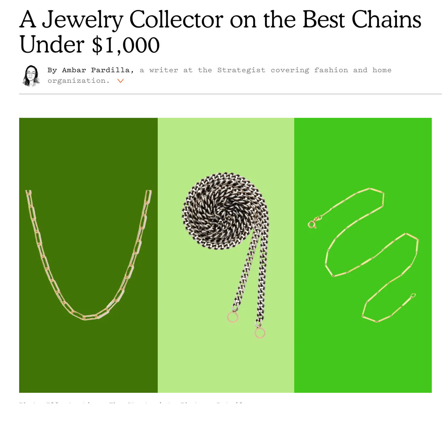 WOMEN'S JEWELRY A Jewelry Collector on the Best Chains Under $1,000