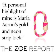 "A personal highlight of mine is Marla Aaron's gold and neon strip lock" - The Zoe Report