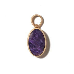 Small Oval Charm with Charoite