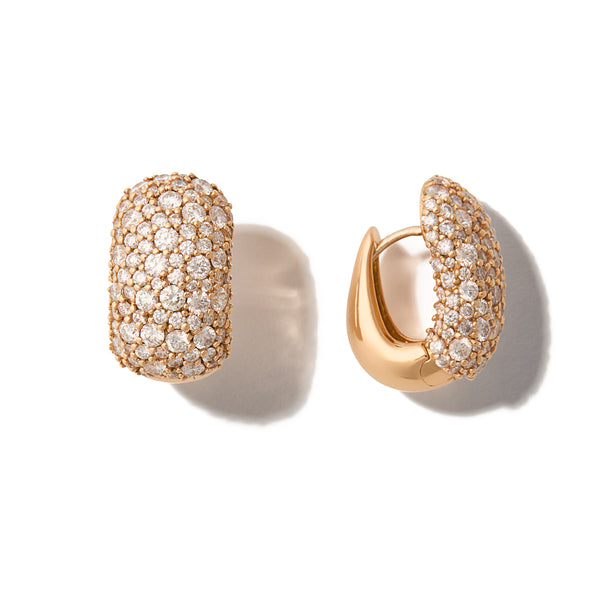 Stoned Dome Earring Base with Diamonds