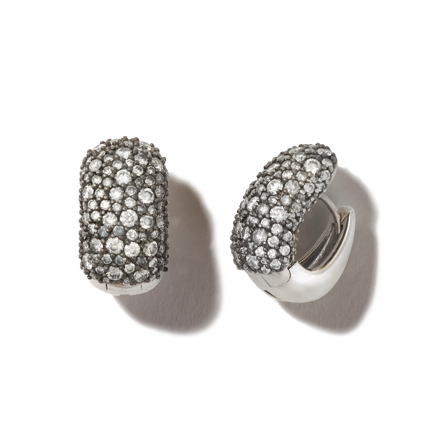 Stoned Dome Earring Base with Diamonds