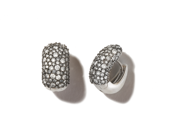 Stoned Dome Earring Base with Diamonds